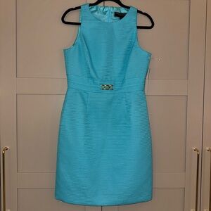 Chic Turquoise Sleeveless Mini Dress